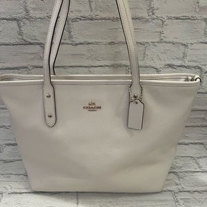 Coach Winter White Tote Purse